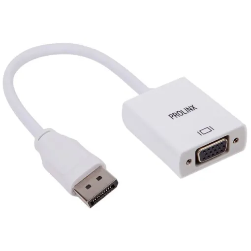 Adaptador blanco Displayport (M) a VGA (H) DD-P1 PROLINX, 15 cm
