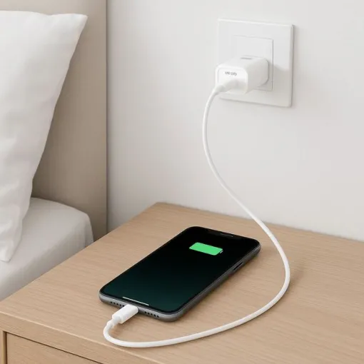 Cargador de red para móvil blanco tipo C más cable 1 m, 18 W PROLINX