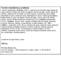 VICENS mandarina eta hur turroi luzanga, tableta 300 g