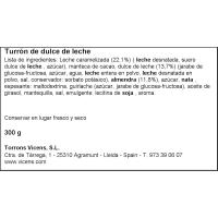 Turrón dulce de leche especial alargado VICENS, tableta 300 g