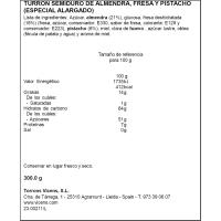 VICENS almendra, marrubi eta pistatxozko turroi erdigogorra, tableta 300 g