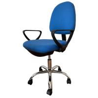 Silla de escritorio giratoria Angus azul, regulable, ruedas nylon, 88-99x59x57 cm