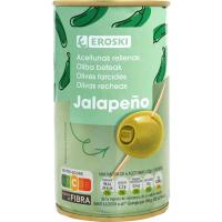 EROSKI jalapeñoz betetako olibak, lata 150 g