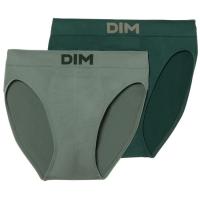 Slip hombre sin costuras microfibra, verde talla S DIM BASIC, pack 2 uds