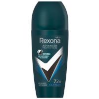Desodorante 72H invisible ice advance REXONA MEN, roll on 50 ml