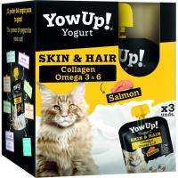 Yogurt de salmón skin&hair para gato YOWUP, pack 3x85 g