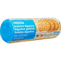 Galleta digestive sin azúcar añadido EROSKI, paquete 400 g