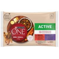 Alimento de buey para perro mini active ONE, pack 4x85 g