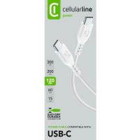 Cable USB-C a USB-C blanco  CELLULAR LINE