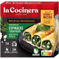 Canelones de espinacas y queso fresco LA COCINERA, caja 280 g