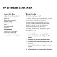 Helado de banana split DR.ZOO, paquete 50 g