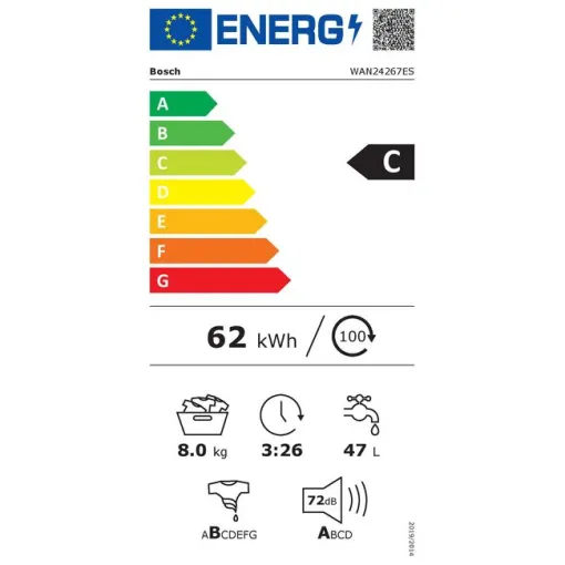 BOSCH WAN24267ES arropa-garbigailua, 8 kg