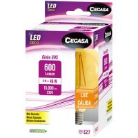 Bombilla Led E27 Vintage globo 6W luz cálida (2200k) CEGASA, caja 1 ud