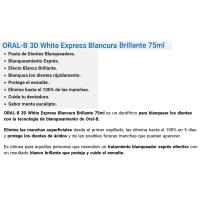 Dentífrico express blanco ORAL-B 3DW, tubo 75 ml