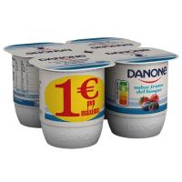 Yogur sabor frutos bosque DANONE, pack 4x120 g