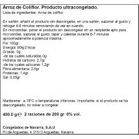 Arroz de coliflor CONGELADOS DE NAVARRA, bolsa 400 g