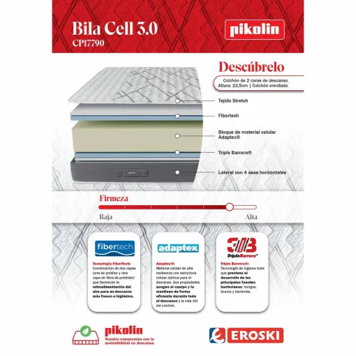 Colchón viscoelástico 90x190 cm Bila Cell 3.0 PIKOLIN