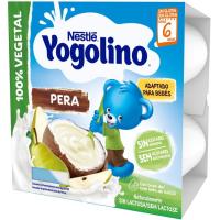 Yogolino de pera con base de coco NESTLÉ, pack 4x90 g