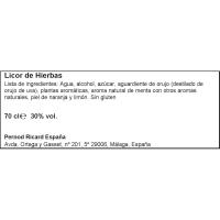 Licor hierbas edicion limitada Navidad RUAVIEJA, botella 70 cl