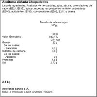 Aceituna chupadedos SARASA, tarrina 2,1 kg