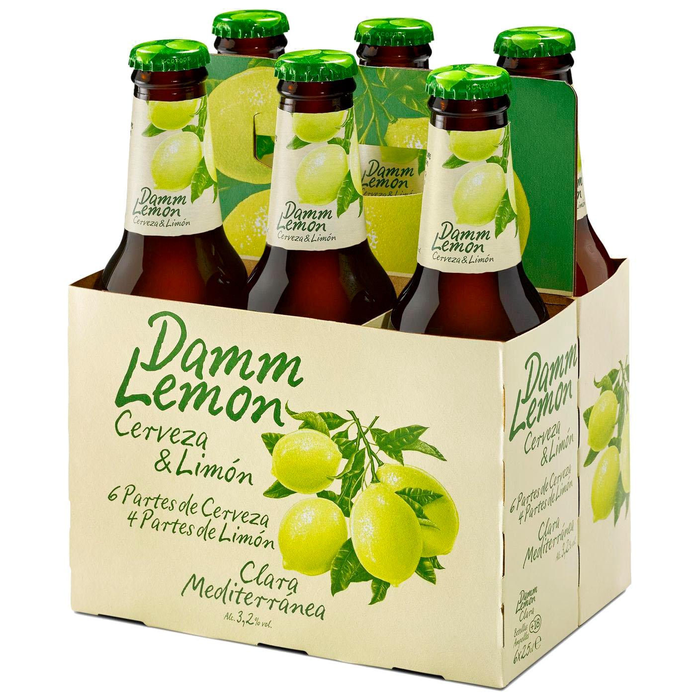 precios Cerveza De Limón Damm Lemon, Pack Botellín 6X25 Cl en Eroski