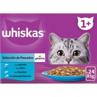 Alimento de pescado para gato  WHISKAS, pack 24x85 g