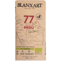 BLANXART Peru txokolate beltz ekologikoa, % 77 kakaoa, tableta 100 g