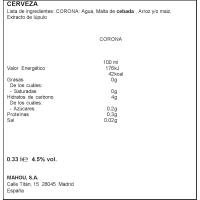 Cerveza CORONA, lata 33 cl