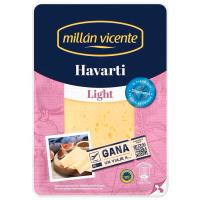 Queso Havarti light MILLAN VICENTE, lonchas, bandeja 140 g