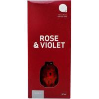 Difusor de cerámica roja con varillas, aroma rosa y violeta, 100 ml
