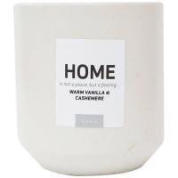 Vela en vaso de cerámica beige Home, aroma vainilla y cashemire, 220 gr