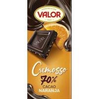 Chocolate cremoso negro 70% naranja VALOR, tableta 90 g