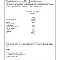 PANCRACIO % 80 txokolate beltza, tableta 100 g