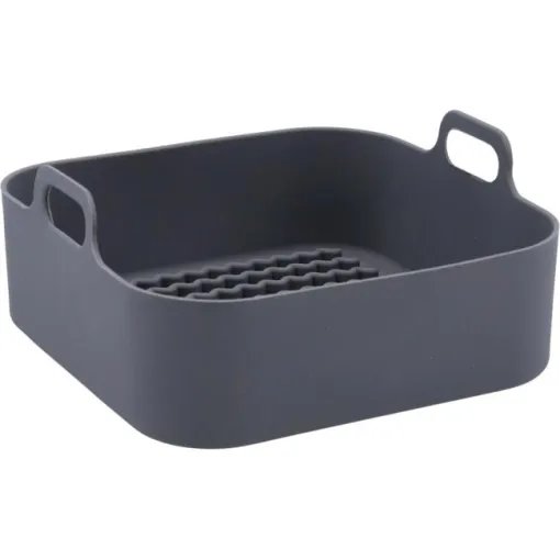 Cesta de siliona cuadada para freidora de aire, Naturalia QUID, 19x9 cm