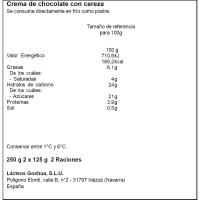 Crema de chocolate con cereza GOSHUA, pack 2x125 g