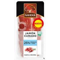 Jamón curado reducido en sal NAVIDUL, lonchas 45 g