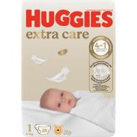 Pañal Talla 1 (2-5 kg) HUGGIES EXTRA CARE, paquete 28 uds