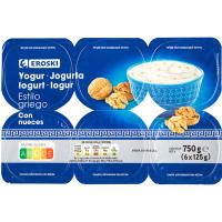 EROSKI jogurt grekoa intxaurrekin, sorta 6x125 g