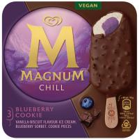 Helado Chill Blueberry cookie MAGNUM, pack 3x90 ml