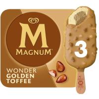 Helado Wonder Golden Toffee MAGNUM, pack 3x90 ml