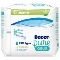 Toallitas 0% plástico DODOT PURE AQUA, pack 6x48 uds