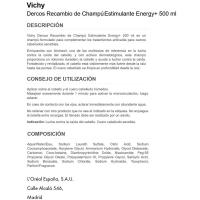 Champú estimulante Energy+ VICHY DERCOS, ecorecambio 500 ml