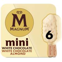 Helado mini white mix MAGNUM, 6 uds, caja 330 g