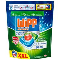 Detergente en cápsulas anti olores WIPP POWER, bolsa 55 dosis