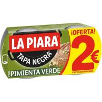 Paté con pimienta verde LA PIARA TAPA NEGRA, pack 2x75 g