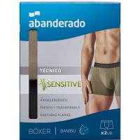 Bóxer hombre cerrado de bambú, gris talla M ABANDERADO, pack 2 uds
