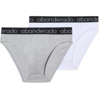 ABANDERADO gizonentzako slip itxi elastikoa, kotoia, zuria/grisa XL neurria, sorta 2 ale