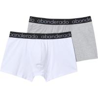 Slip hombre cerrado, algodón elástico, blanco/gris talla XL ABANDERADO, pack 2 uds