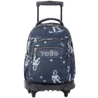 Mochila con ruedas, estampado Astronauta Renglones TOTTO, 52x37x25 cm