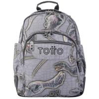 Mochila estampado Dinosaurio gris TOTTO, 44x33x13,5 cm